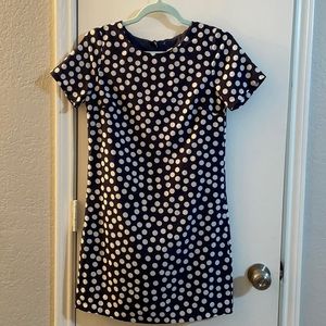 J Crew Navy Blue with White Polka Dots Dress | 00 EUC